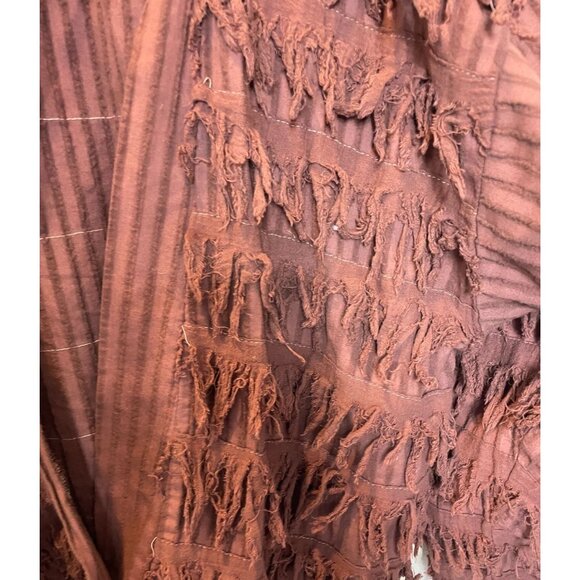 Vintage Paula Sweet Muslin Mink Fringe Jacket Two Button Fringe Size Medium - Picture 9 of 9